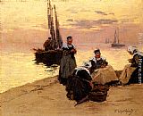 Fernand Marie Eugene Legout-Gerard Breton Fisherwoman painting
